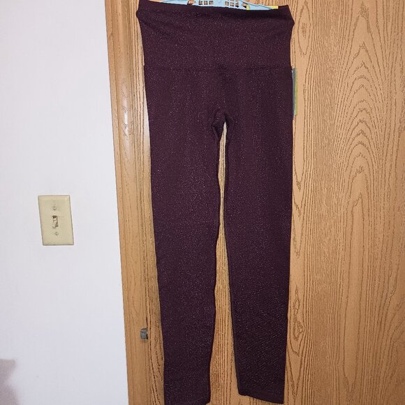 NEW Women's Lurex Seamless High-Rise Leggings - All In Motion™ Plum Purple XS - Picture 4 of 8